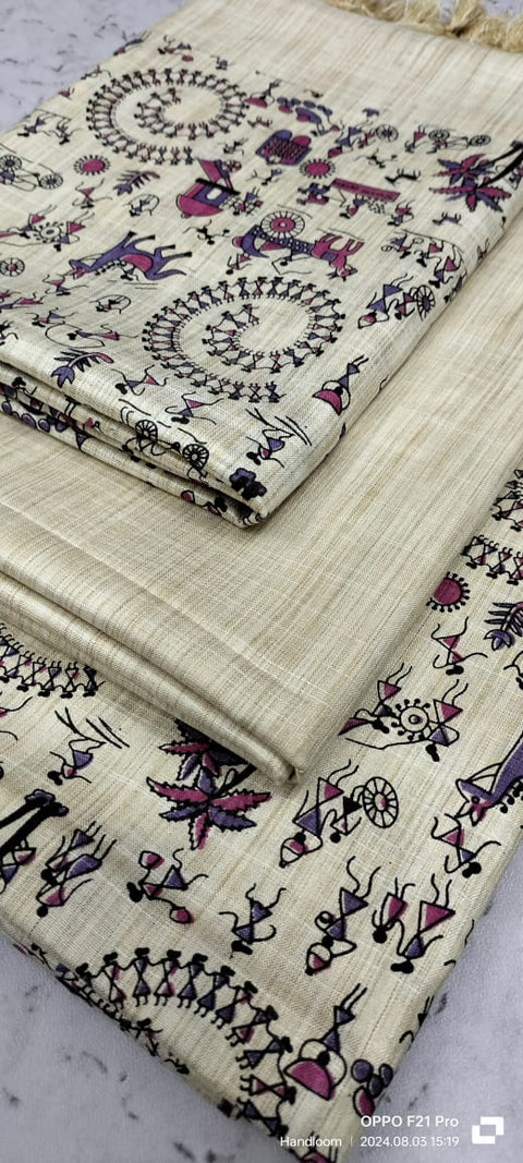 Kalamkari Printed Cotton Silk Dress Material - Design No. 13