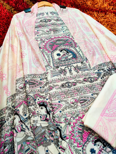 Kalamkari Printed Cotton Silk Dress Material - Design No. 25