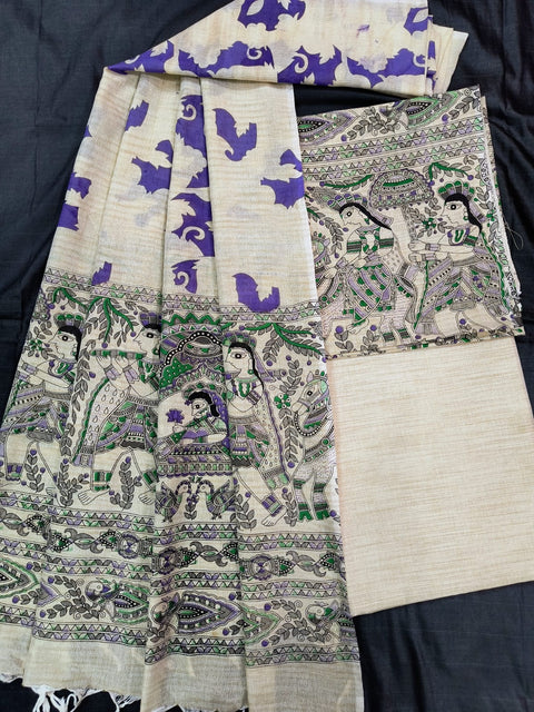 Kalamkari Printed Cotton Silk Dress Material - Design No. 40