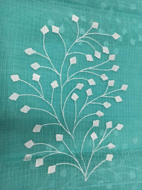 Pure Cotton Kota Doria Embroidered Sarees - Trend In Need